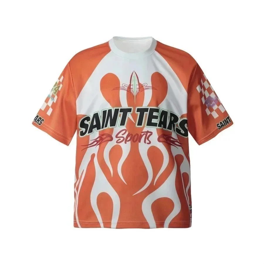 Saint Tears T-Shirts Graphic Print Short-Sleeve T-Shirt — Orange 1185