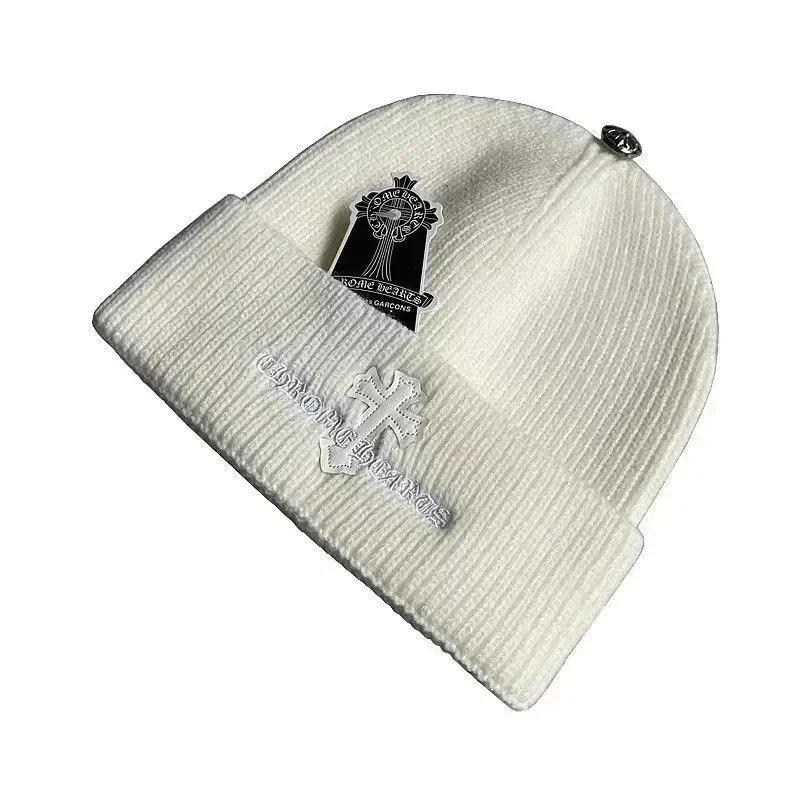 Chrome Hearts Hats Embroidered cross-motif beanie — 36