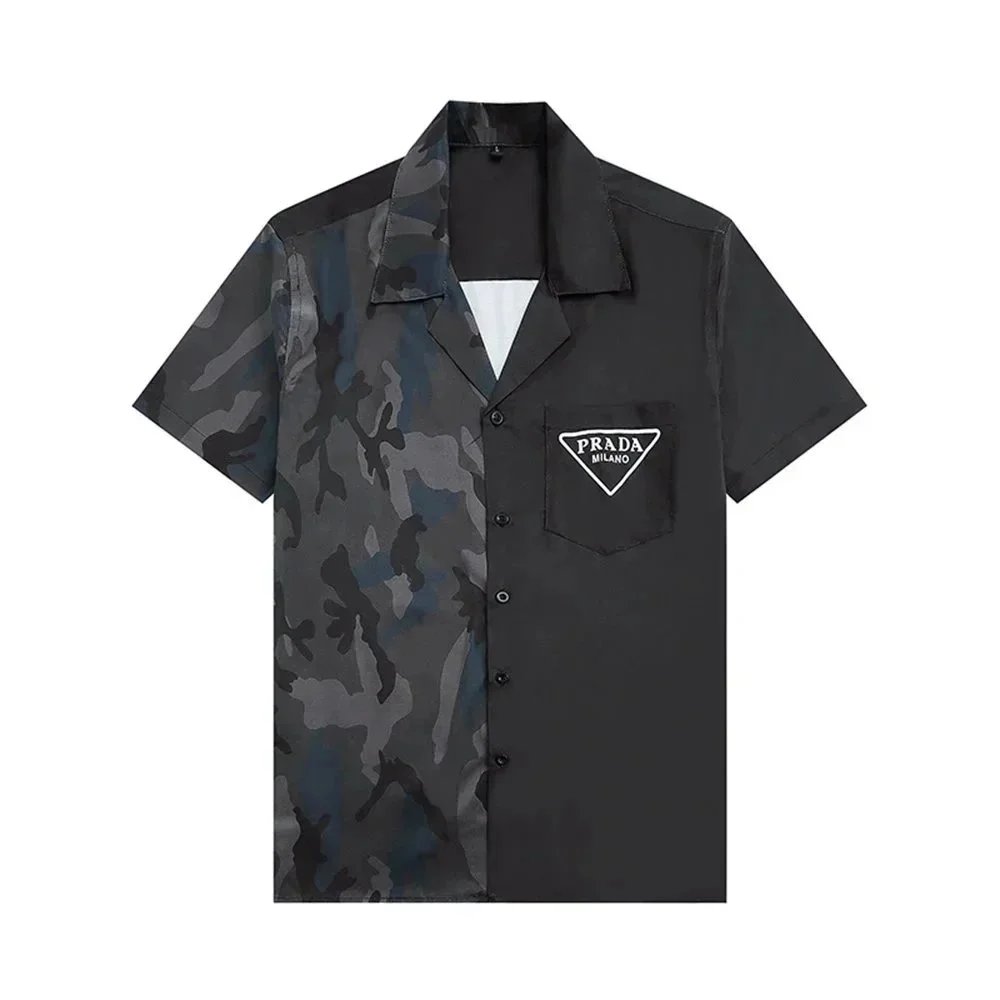 Prada Camouflage-Panelled Short-Sleeve Shirt [35 styles] listing image