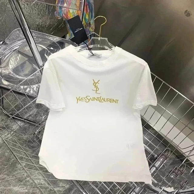 Saint Laurent T-Shirts YSL Logo Crew-Neck T-Shirt product detail image 2