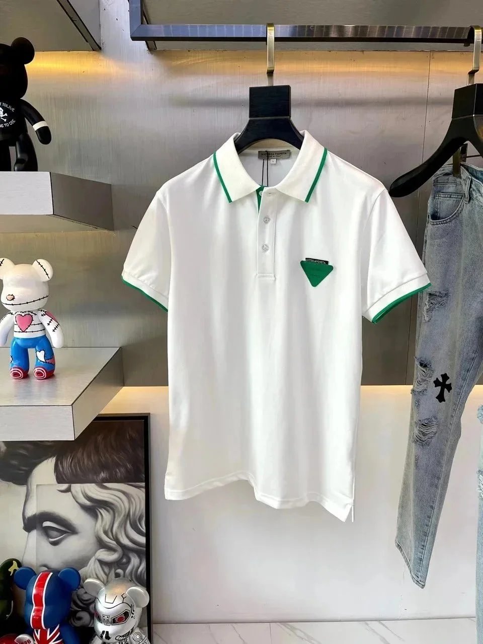 Versace Shirts Short-Sleeve Polo Shirt with Medusa and Greek Key Panel image 6