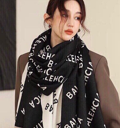 Balenciaga Logo Print Scarf