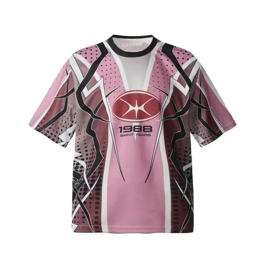 Saint Tears T-Shirts Graphic Print Short-Sleeve T-Shirt — Pink 1178