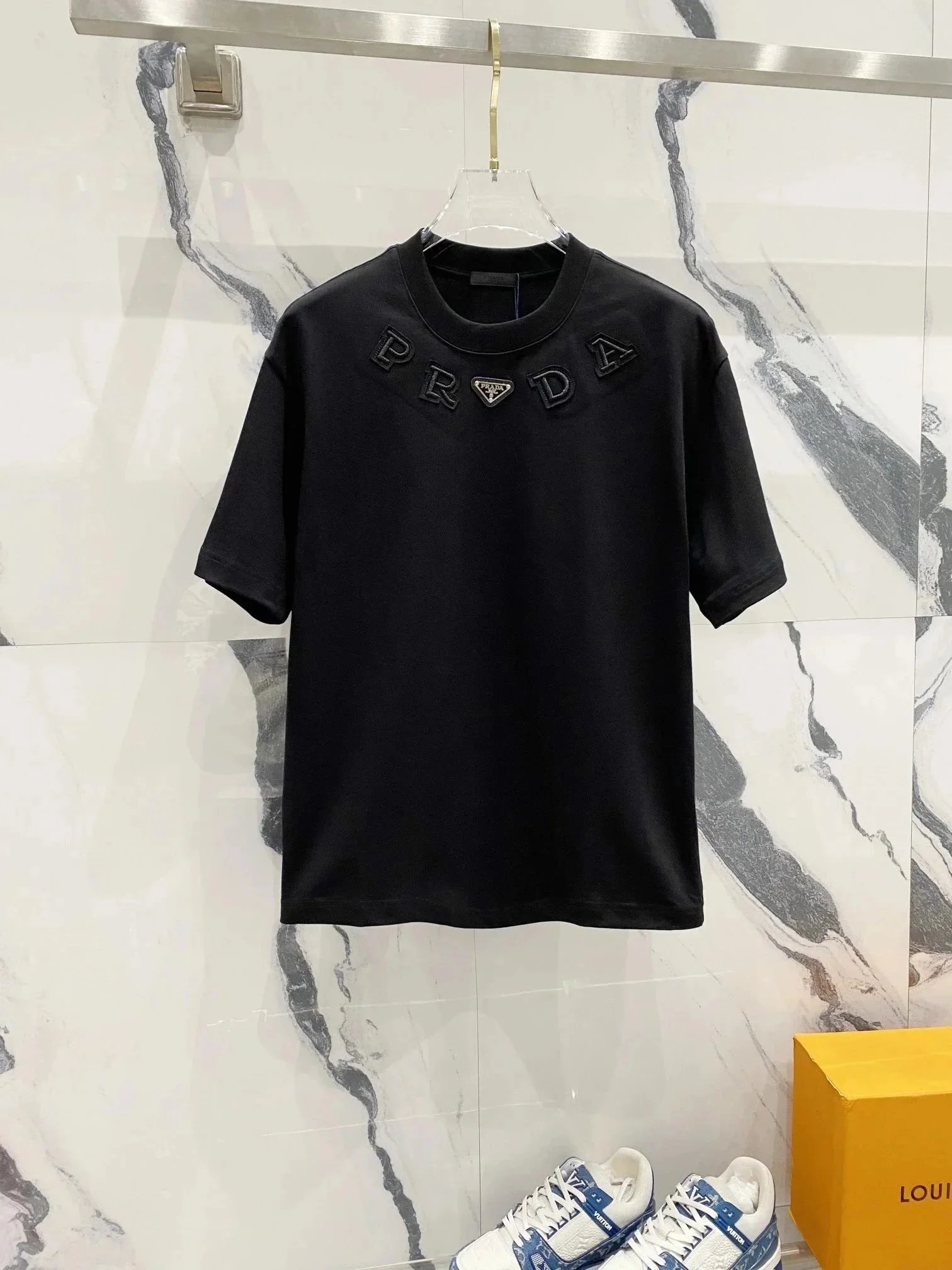 Prada T-Shirts Short-Sleeve Logo T-Shirt — 12