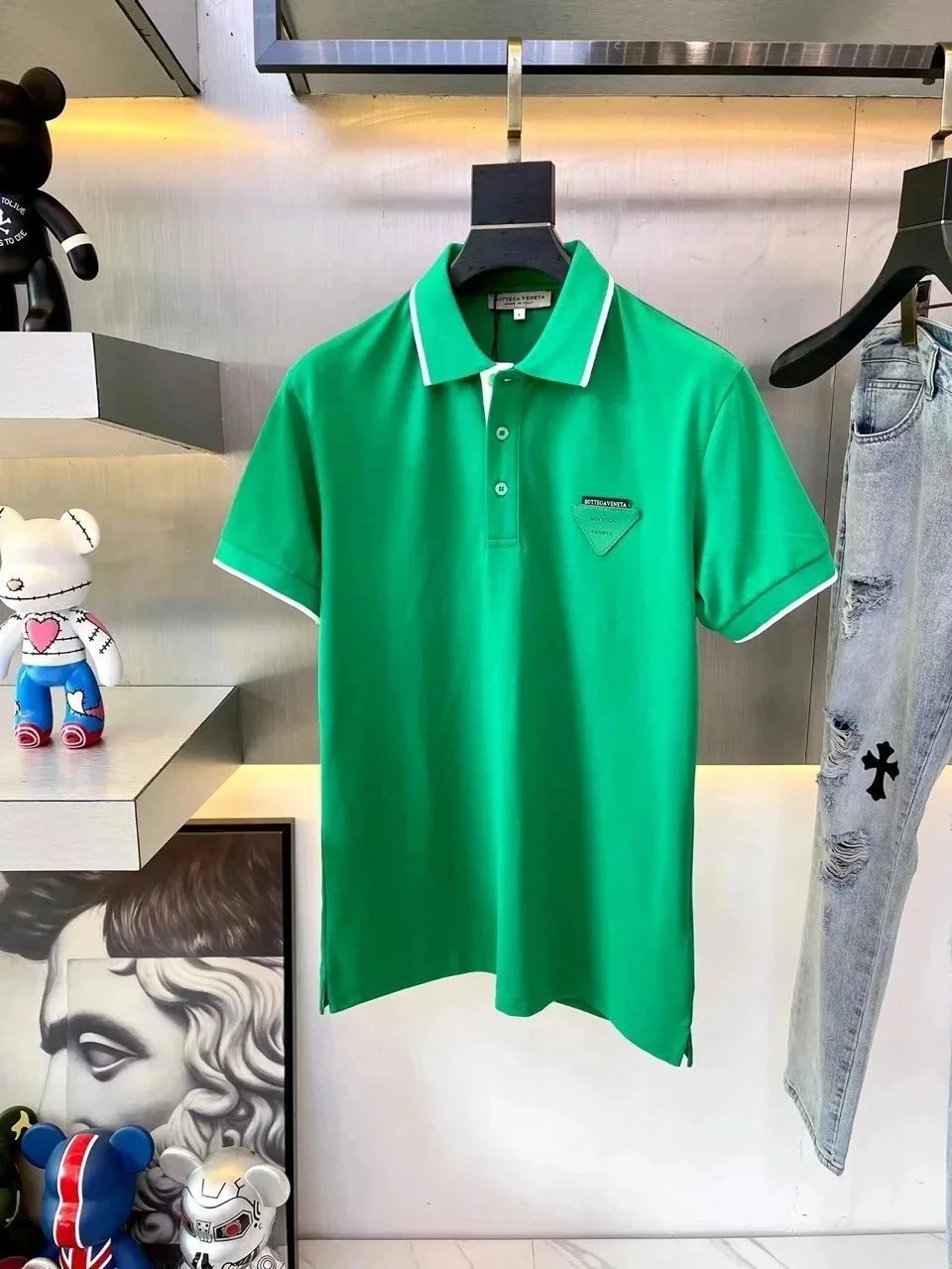 Versace Shirts Short-Sleeve Polo Shirt with Medusa and Greek Key Panel image 5