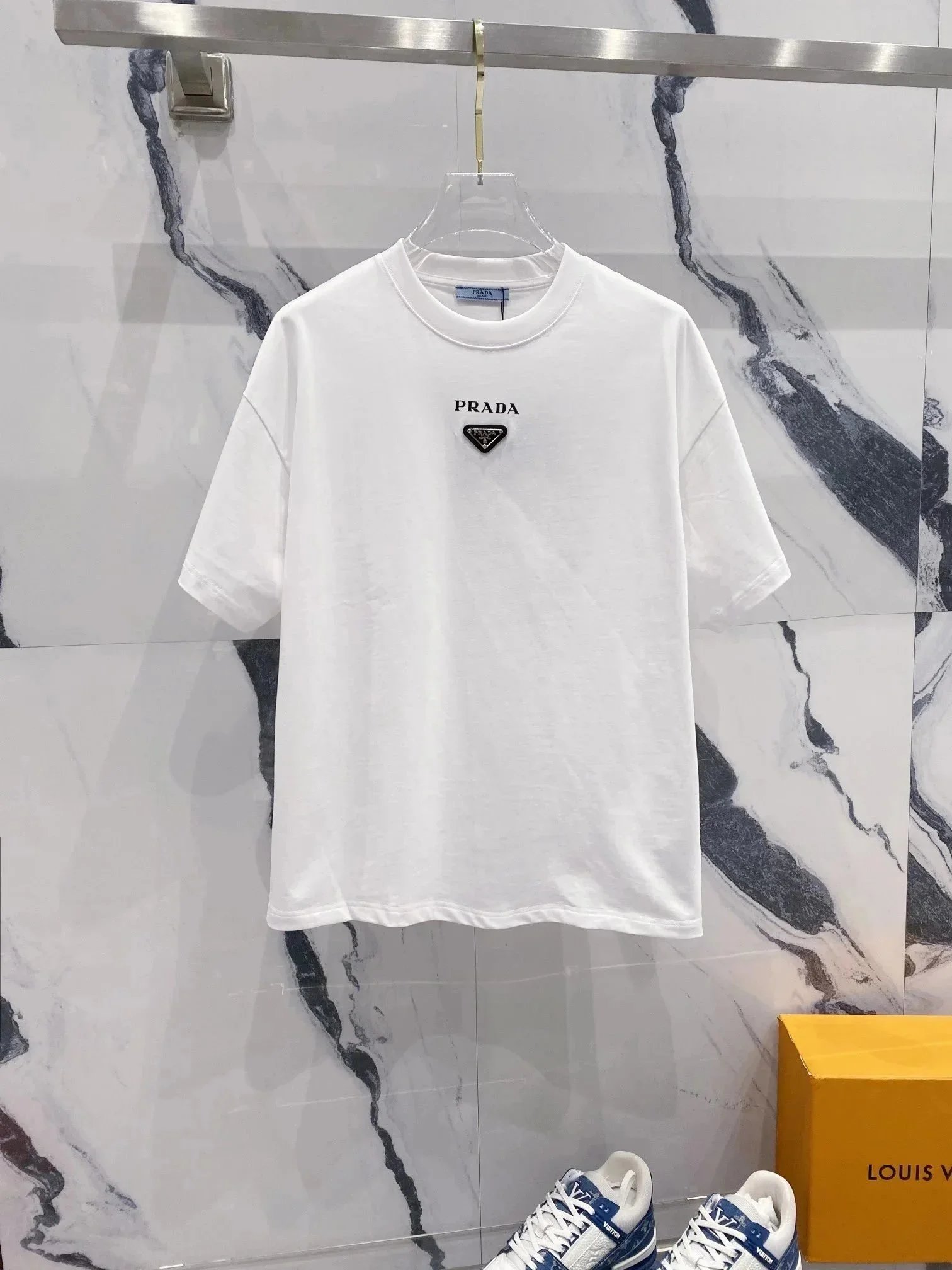 Prada T-Shirts Short-Sleeve Logo T-Shirt — 25