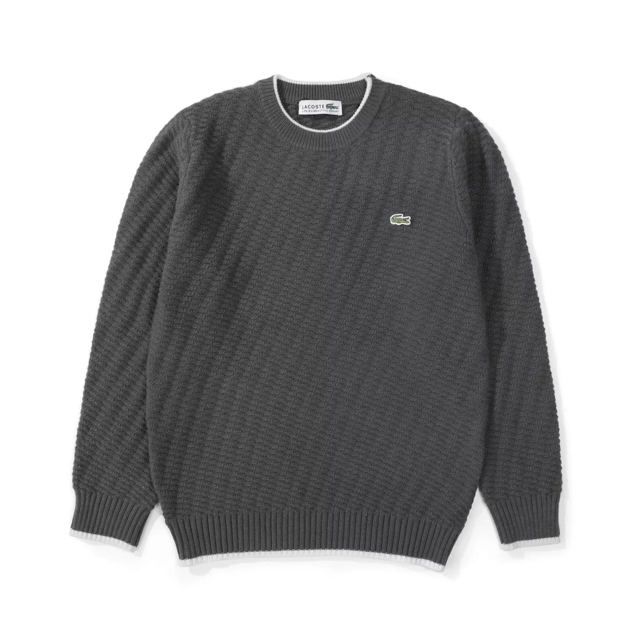 Lacoste Knitwear Crewneck crocodile-logo sweater — 32