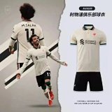 Liverpool FC 2022 World Cup Qatar Away Kit (Cream Polo Jersey & Black Shorts) [28 styles]