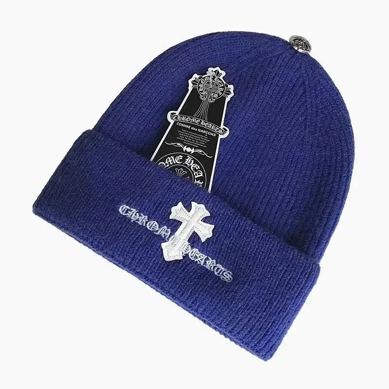 Chrome Hearts Hats Embroidered cross-motif beanie — 31