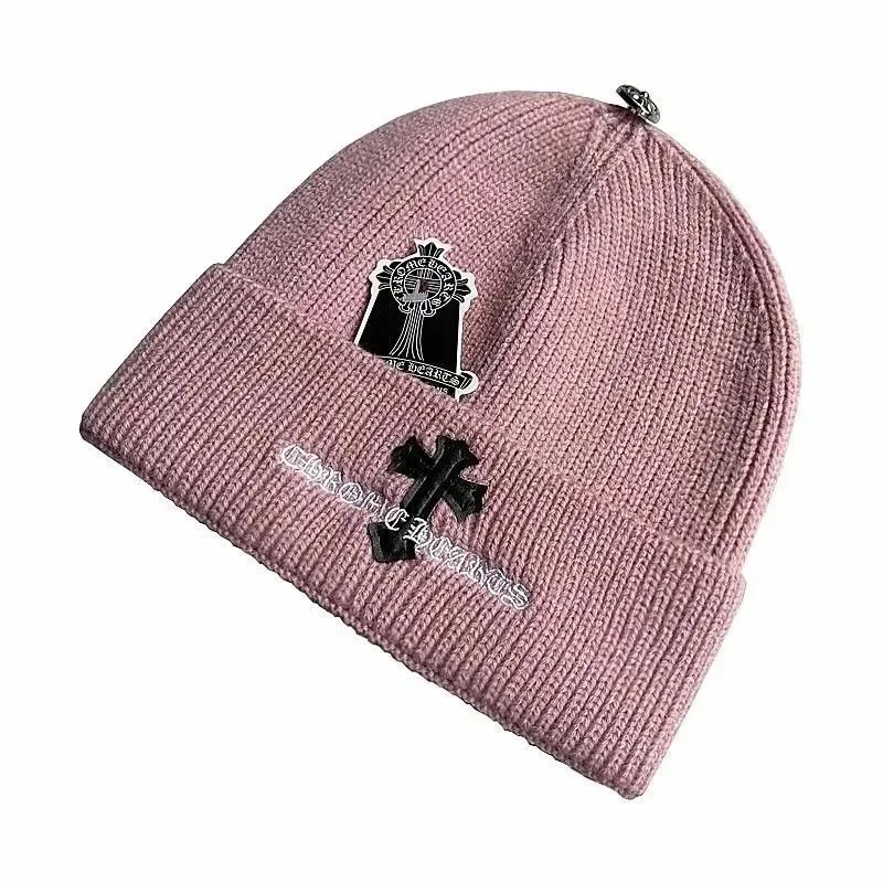 Chrome Hearts Hats Embroidered cross-motif beanie — 34
