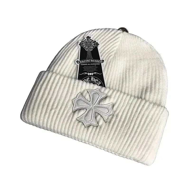 Chrome Hearts Hats Embroidered cross-motif beanie — 24