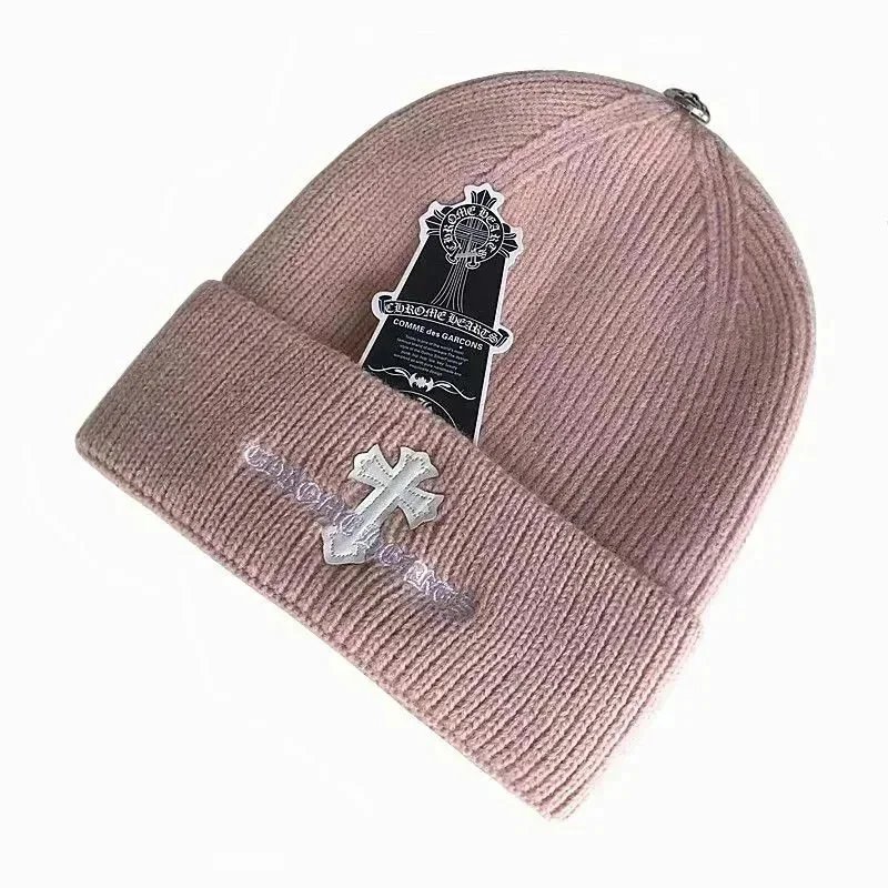Chrome Hearts Hats Embroidered cross-motif beanie — 32
