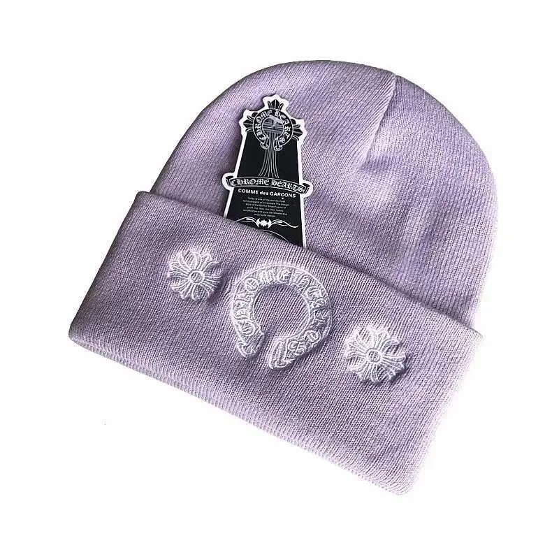 Chrome Hearts Hats Embroidered cross-motif beanie — 18