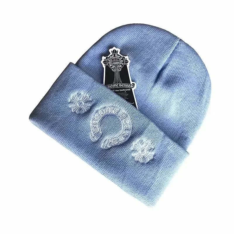 Chrome Hearts Hats Embroidered cross-motif beanie — 22