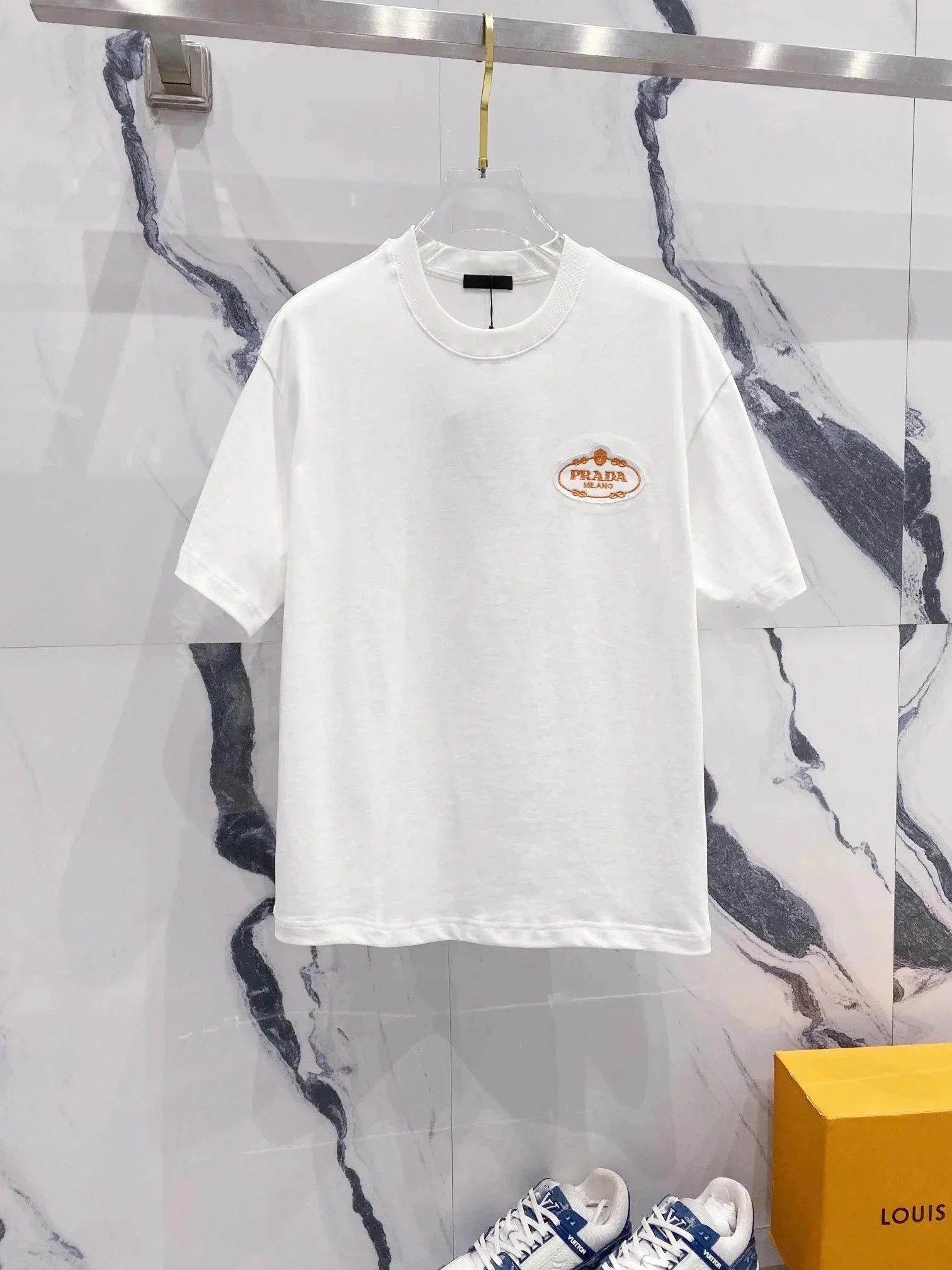 Prada T-Shirts Short-Sleeve Logo T-Shirt — 17