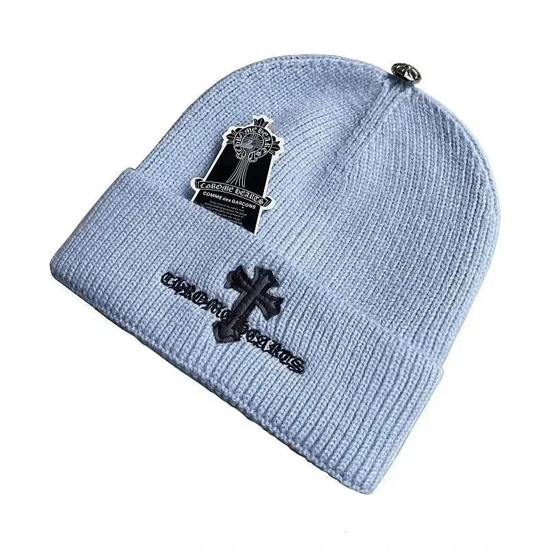 Chrome Hearts Hats Embroidered cross-motif beanie — 35