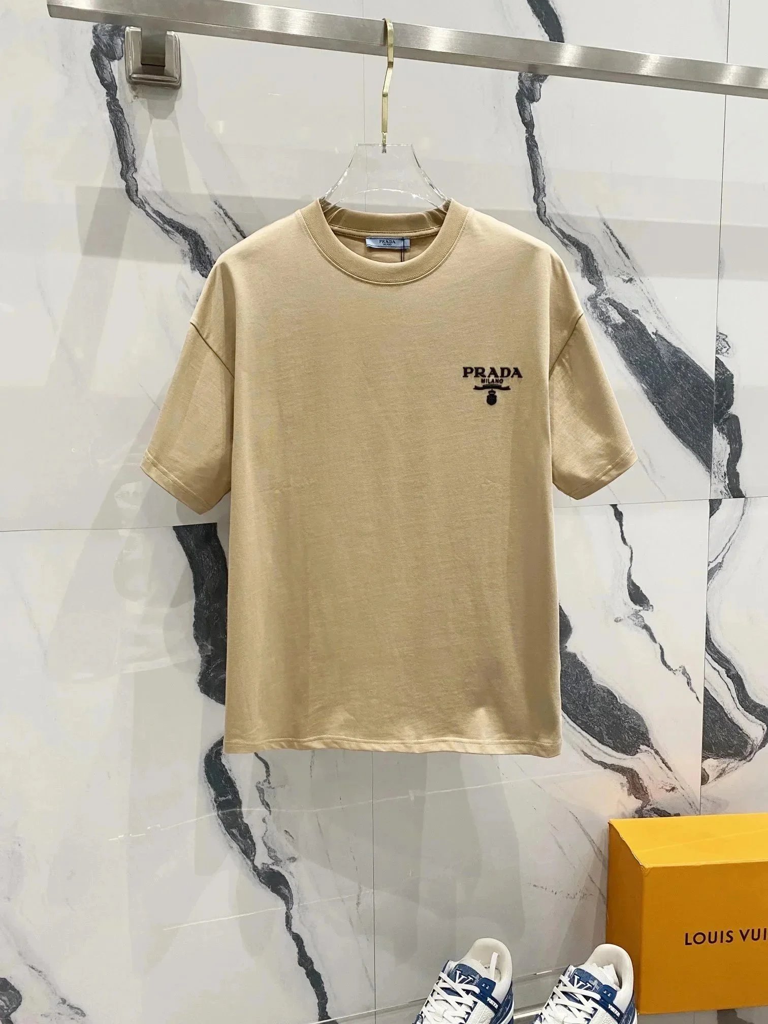 Prada T-Shirts Short-Sleeve Logo T-Shirt — 21