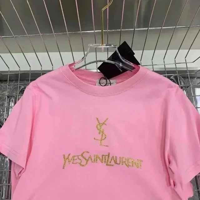 Saint Laurent T-Shirts YSL Logo Crew-Neck T-Shirt product detail image 3