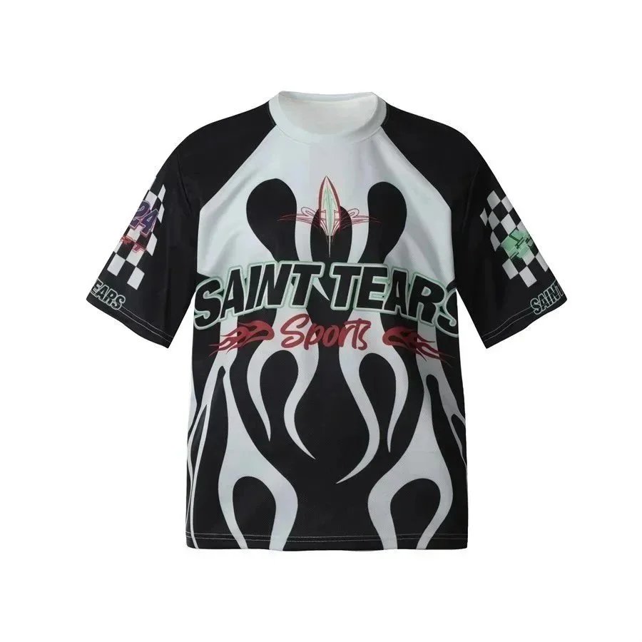 Saint Tears T-Shirts Graphic Print Short-Sleeve T-Shirt — Black 1185
