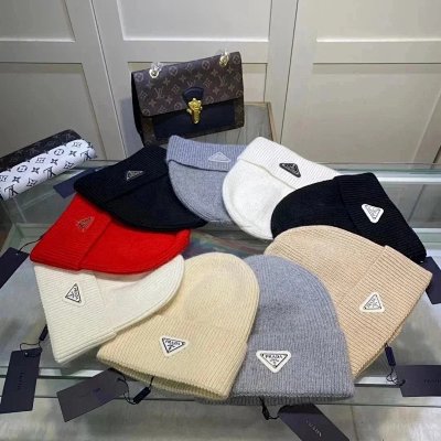 Prada Re-Nylon Triangle Logo Beanie Hat [9 styles]