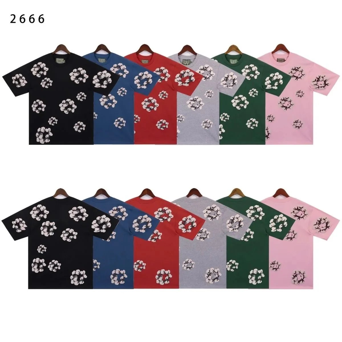 2666 Cotton Flower Print T-Shirt [6 styles] | 7474463923