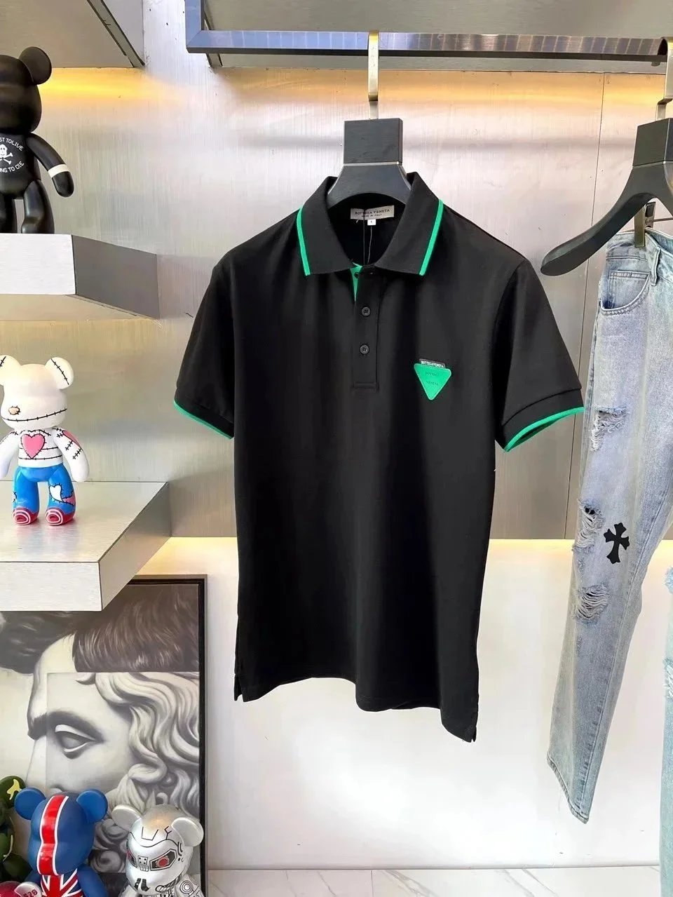 Versace Shirts Short-Sleeve Polo Shirt with Medusa and Greek Key Panel image 4