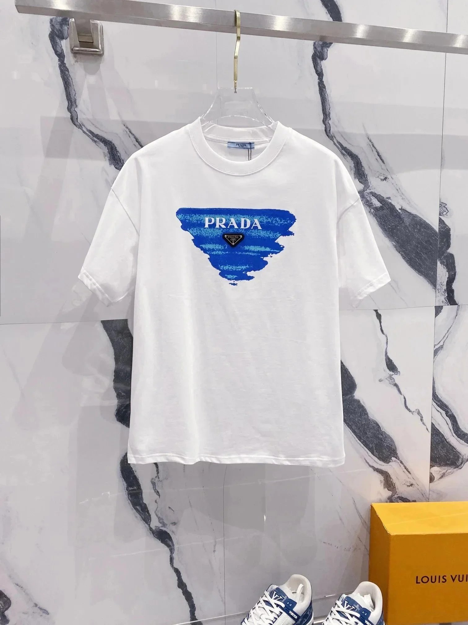 Prada T-Shirts Short-Sleeve Logo T-Shirt — 27