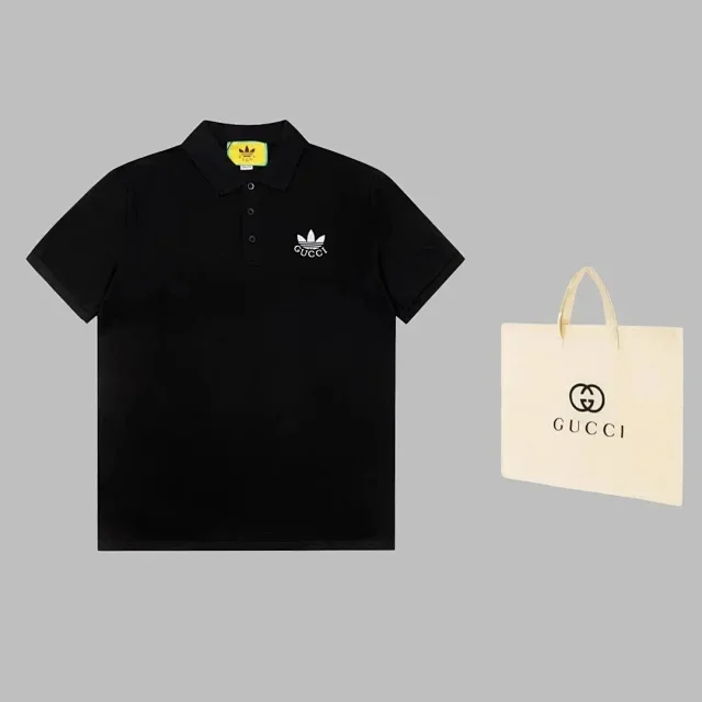 Gucci Shirts Short-Sleeve Polo Shirt with Trefoil Logo product detail image 4