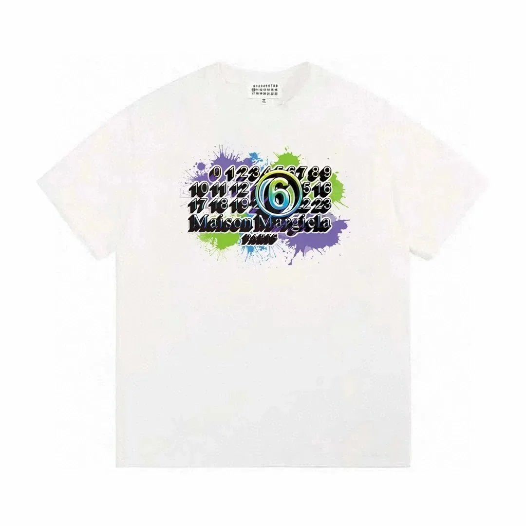 MM6 Maison Margiela T-Shirts Numbered logo print short-sleeve T-shirt — 17