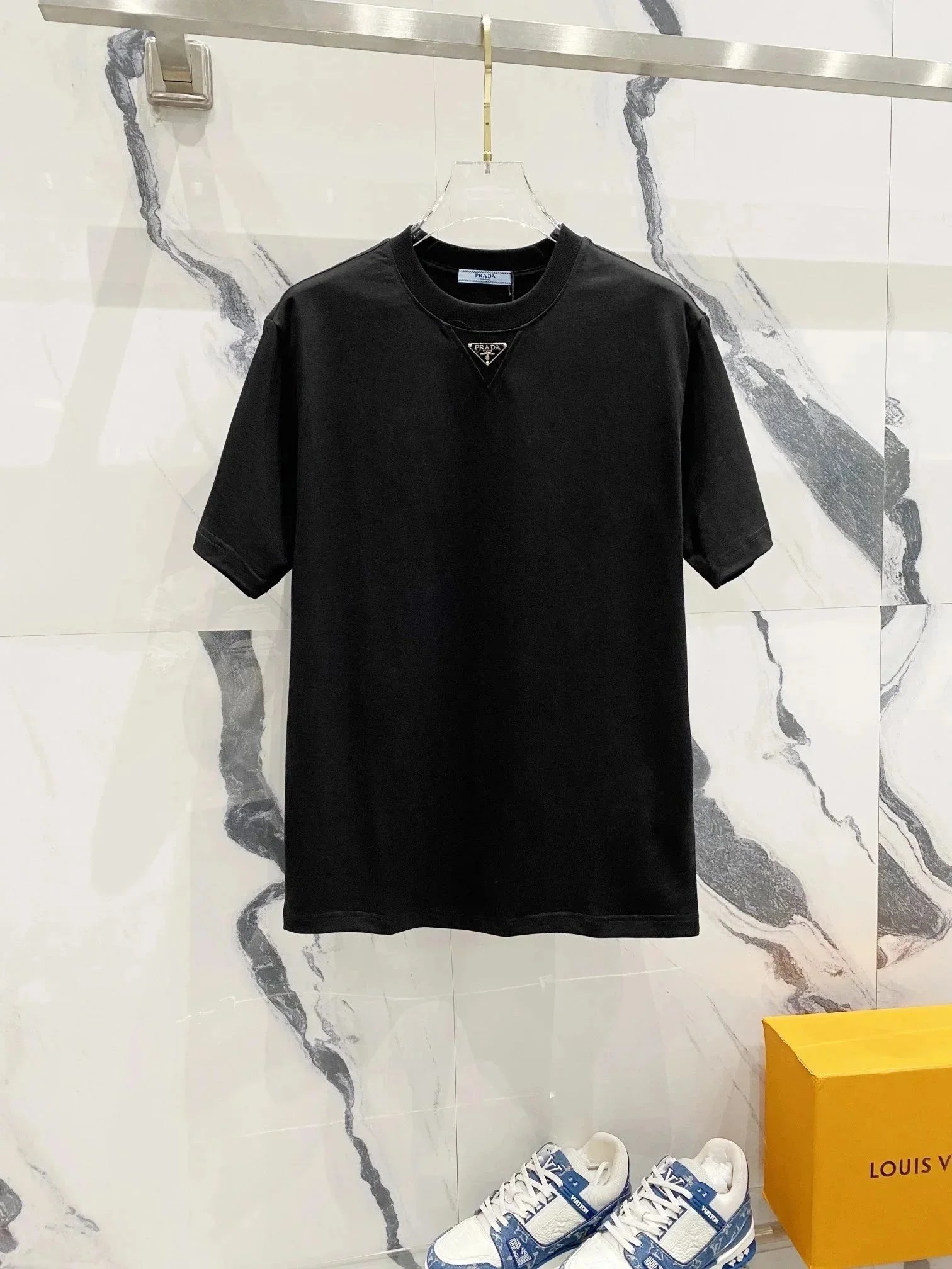 Prada T-Shirts Short-Sleeve Logo T-Shirt — 7