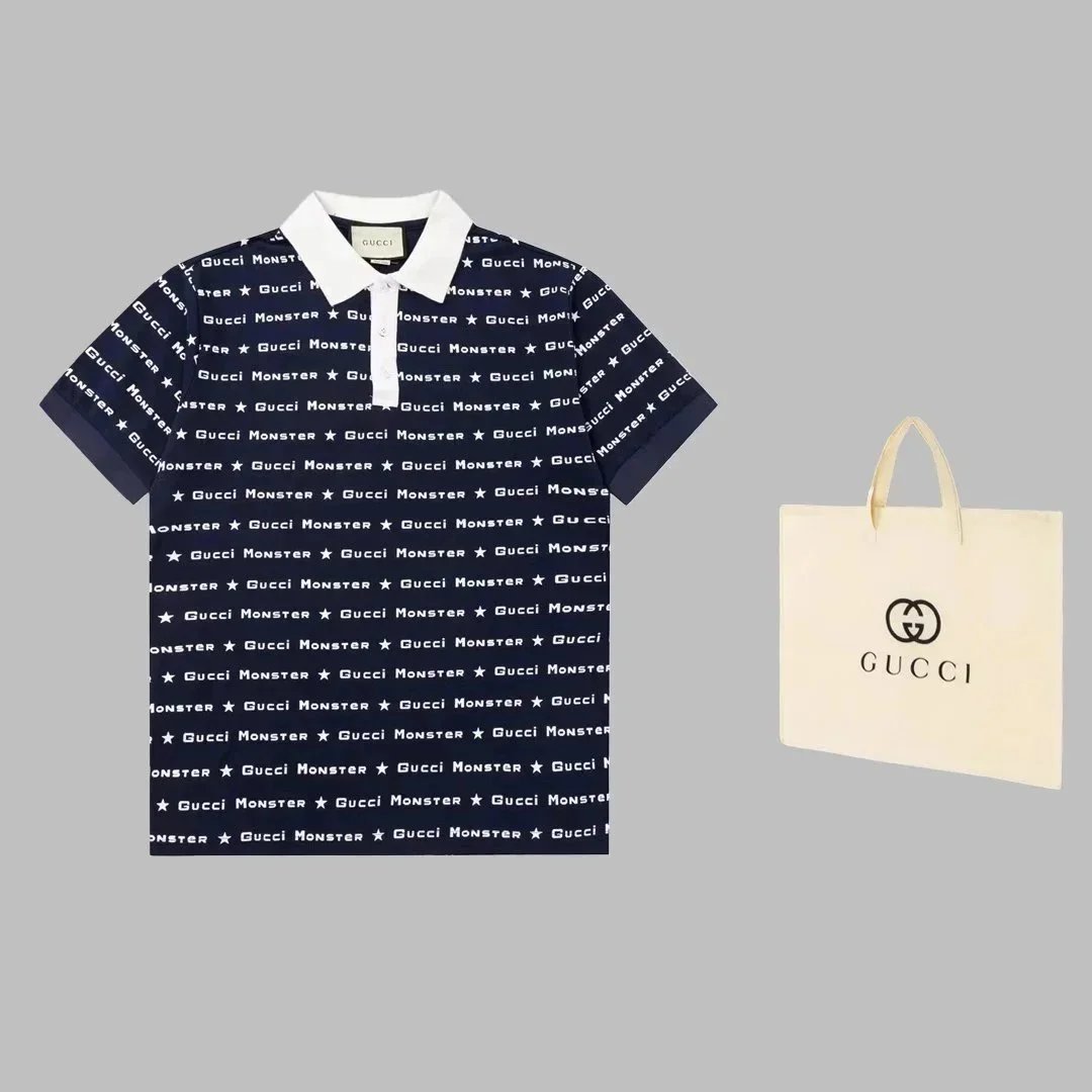 Gucci Shirts Short-Sleeve Polo Shirt with Trefoil Logo image 12