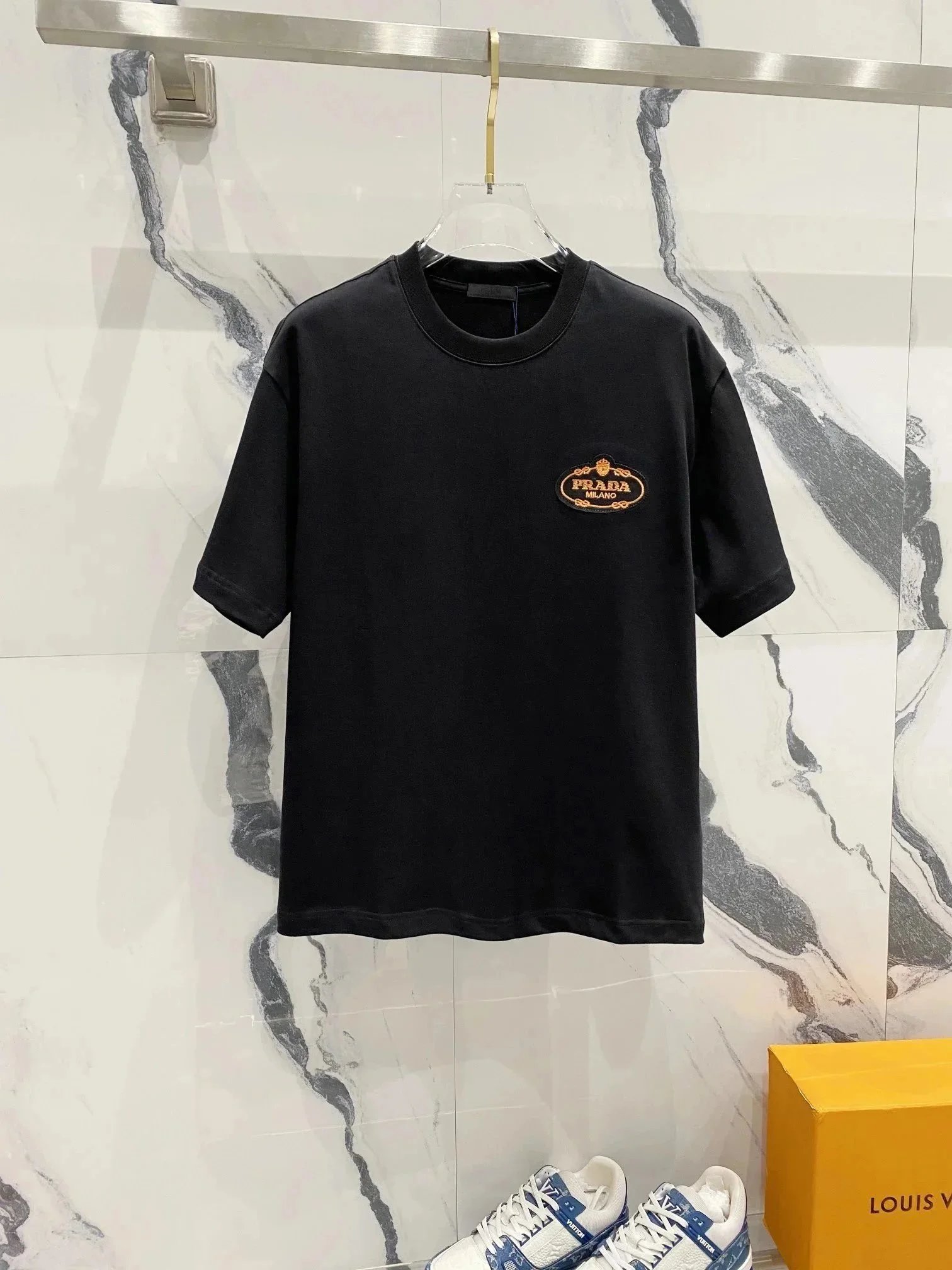 Prada T-Shirts Short-Sleeve Logo T-Shirt — 18