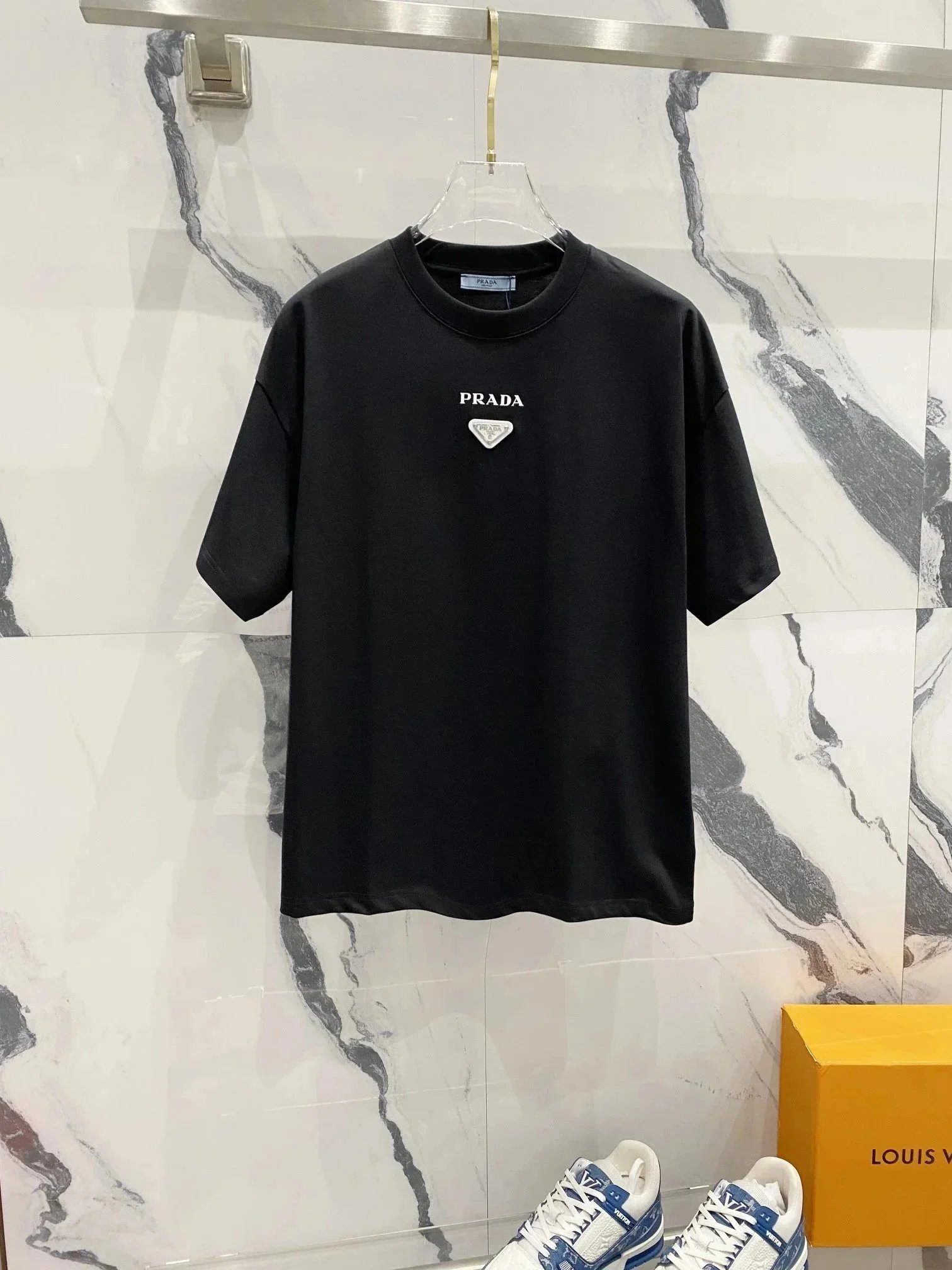 Prada T-Shirts Short-Sleeve Logo T-Shirt — 26