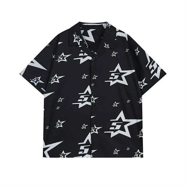 Unbranded Shirts Short-Sleeve Button-Up Star Print Shirt product detail image 15