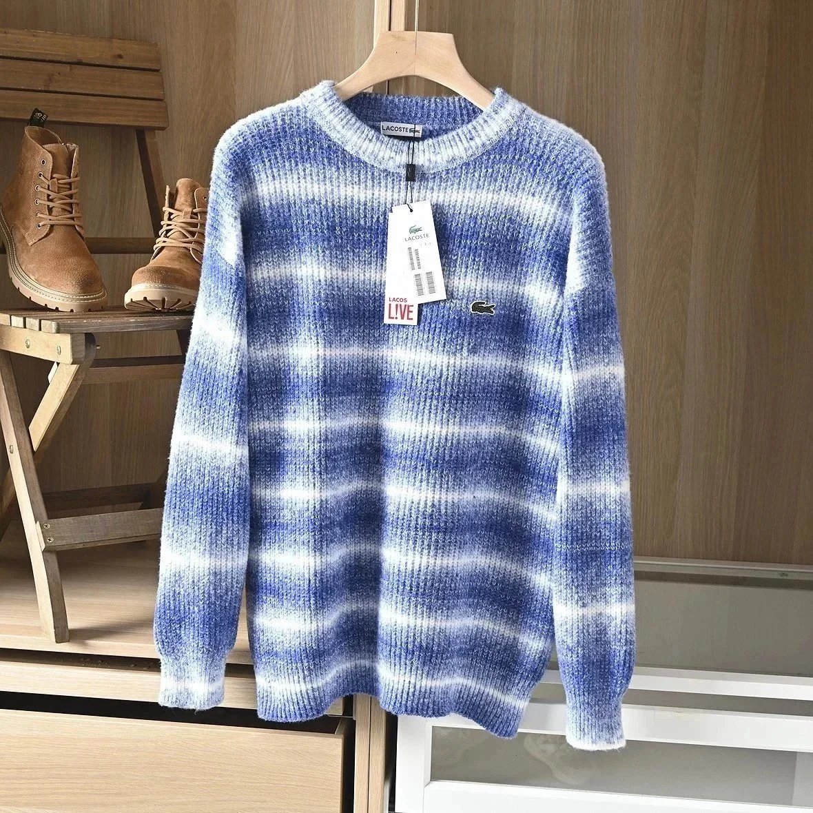 Lacoste Knitwear Crewneck crocodile-logo sweater — 30