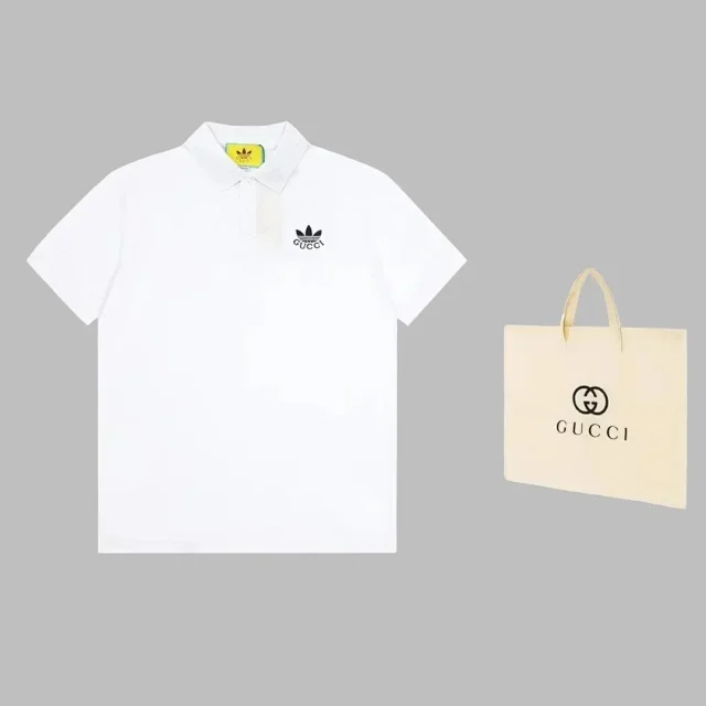 Gucci Shirts Short-Sleeve Polo Shirt with Trefoil Logo product detail image 1
