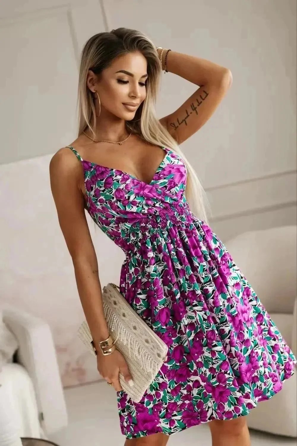 Unbranded Dresses Halter Neck Printed Swing Dress — 33