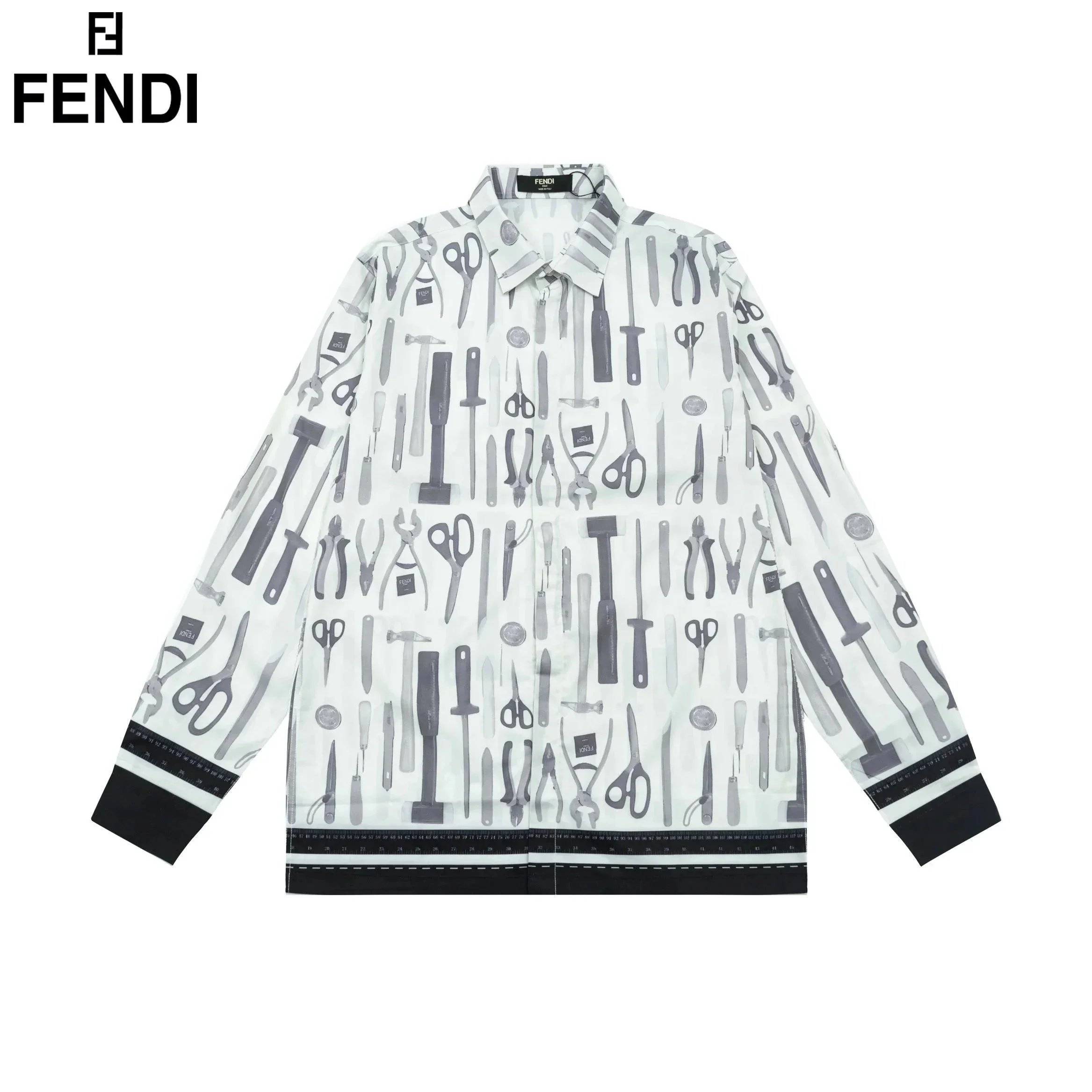 Fendi Shirts Short-Sleeve Camp-Collar Printed Shirt — 13