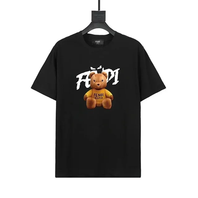 Fendi T-Shirts Short-Sleeve Graphic Logo T-Shirt product detail image 7