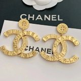Chanel CC Logo Button Earrings