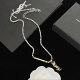 Saint Laurent Monogram Pendant Necklace