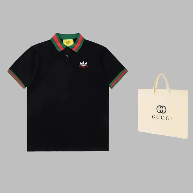 Gucci Shirts Short-Sleeve Polo Shirt with Trefoil Logo product detail image 3
