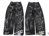 Unknown Brand Graffiti-Print Wide-Leg Jeans