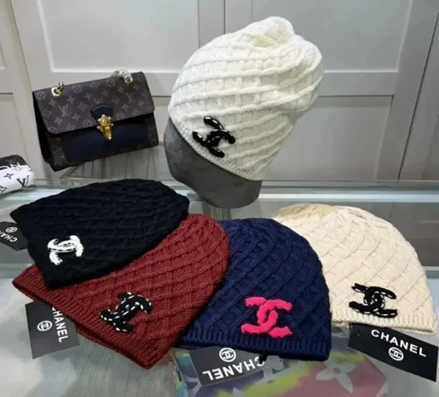 Chanel Hats Cable-Knit Logo Beanie product detail image 1