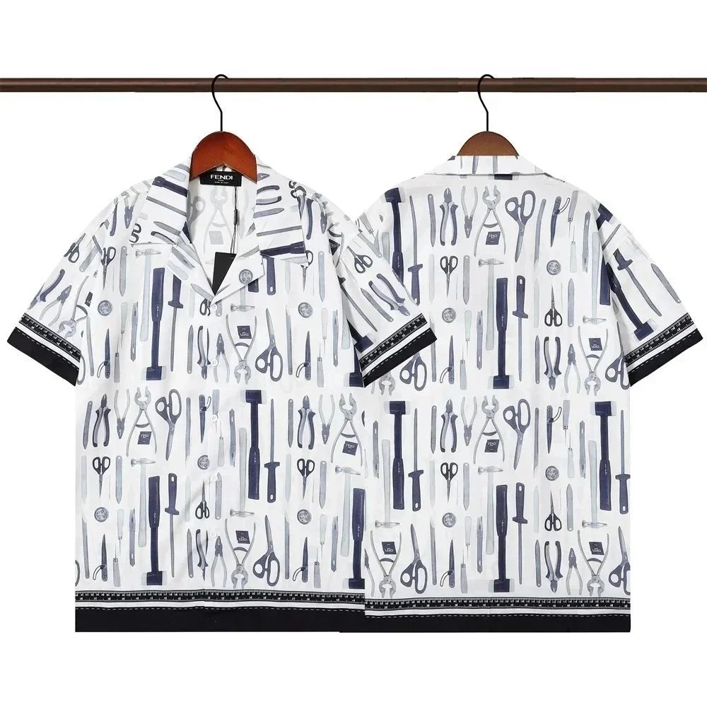 Fendi Shirts Short-Sleeve Camp-Collar Printed Shirt image 2