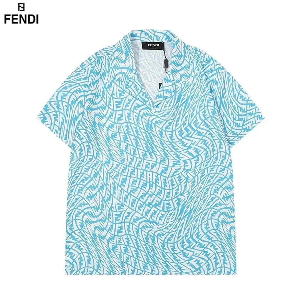 Fendi Shirts Short-Sleeve Camp-Collar Printed Shirt image 10