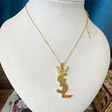 Saint Laurent YSL Monogram Pendant Necklace
