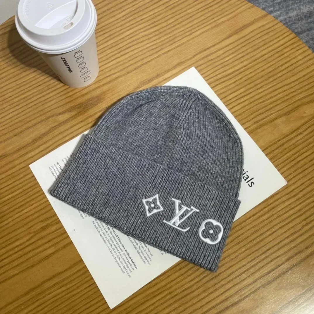 Louis Vuitton Hats Ribbed Knit Beanie with LV and Monogram Flower Embroidery image 3