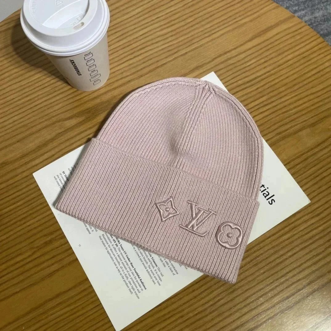 Louis Vuitton Hats Ribbed Knit Beanie with LV and Monogram Flower Embroidery image 7