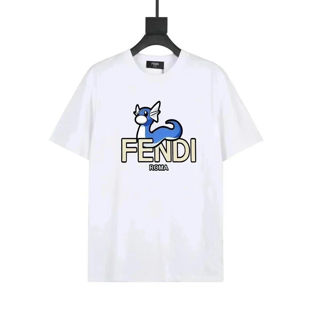 Fendi T-Shirts Short-Sleeve Graphic Logo T-Shirt — 14